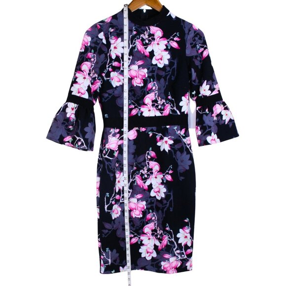 Paper Dolls London Floral Bodycon Dress w/ Bell Sleeves – NWT – Size US 4 / UK - Picture 6 of 7